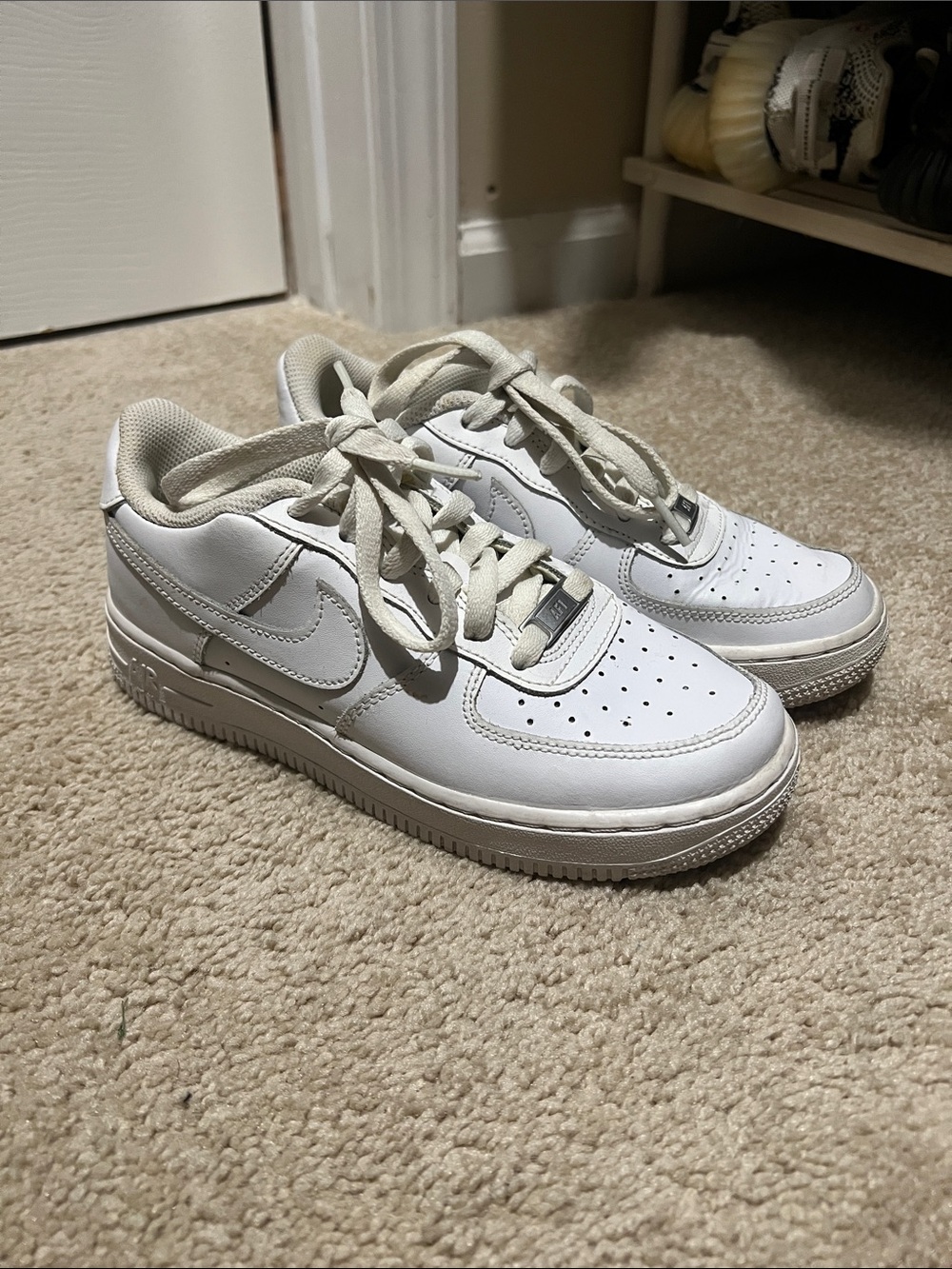 Nike White Low-Top Leather Sneakers